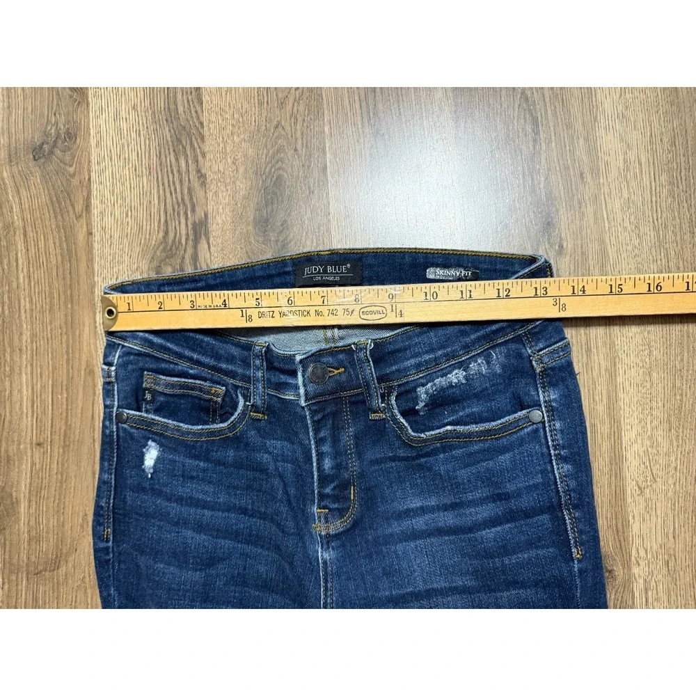 Judy Blue Jeans, Women's Size 5/27, Blue, Denim, Skinny Fit, Distressed, Pockets - Picture 9 of 12